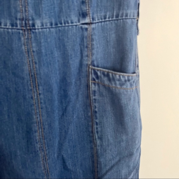 Vintage Gap Denim Jumpsuit Straight Neck Sleeveless 90s 70s Overalls Size 6 - Picture 4 of 8